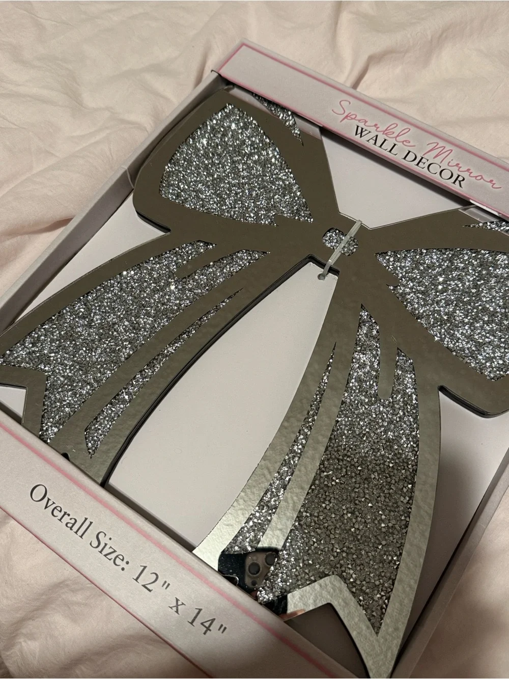 Wall Decor Bow - Silver Glitter Accent